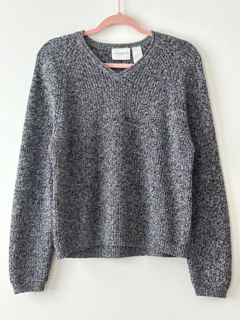 Liz Claiborne 100% Cotton Chunky Knit Sweater Made In United Kingdom